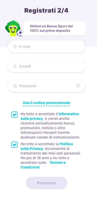 Processus d'inscription de Nomini sur mobile